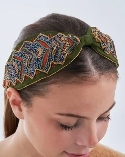 Cerchietto - Green Beads