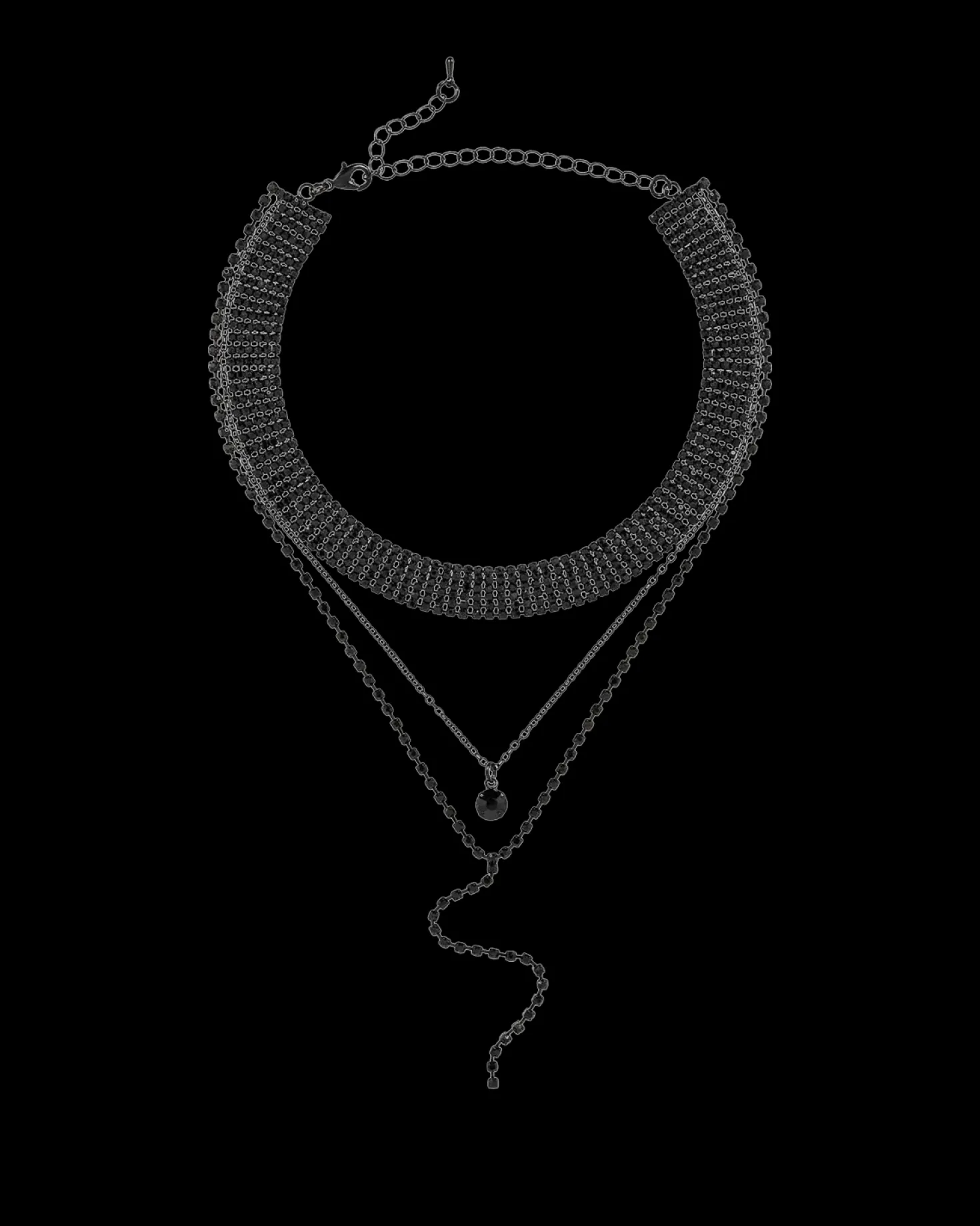 Collana stratificata - Black Glamour