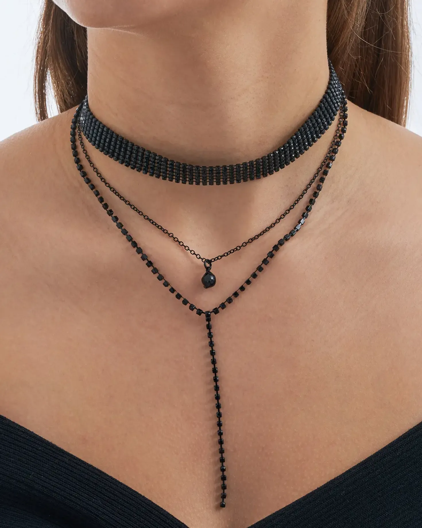 Collana stratificata - Black Glamour