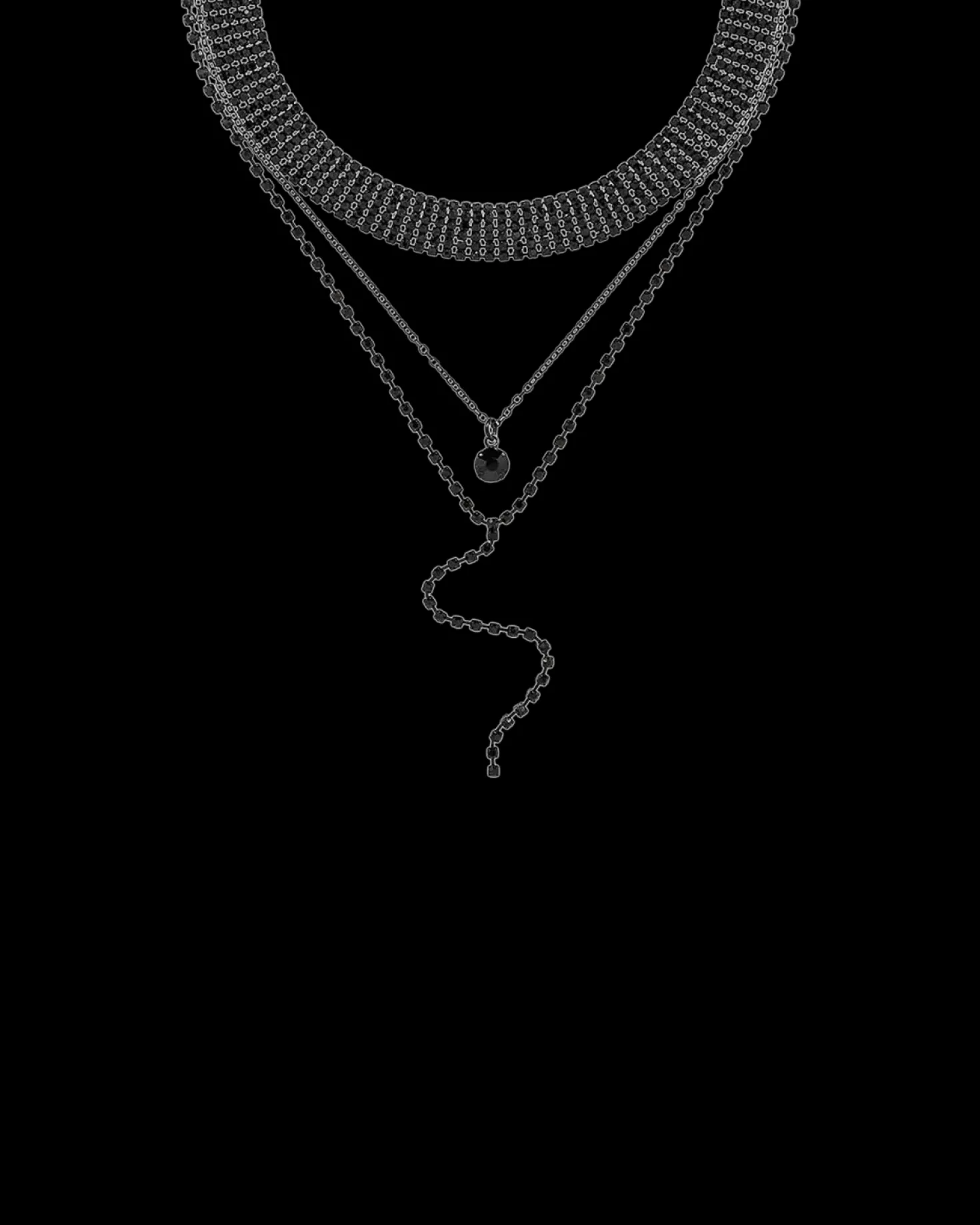 Collana stratificata - Black Glamour