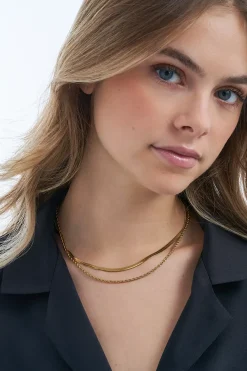 Collana stratificata - Golden Steel