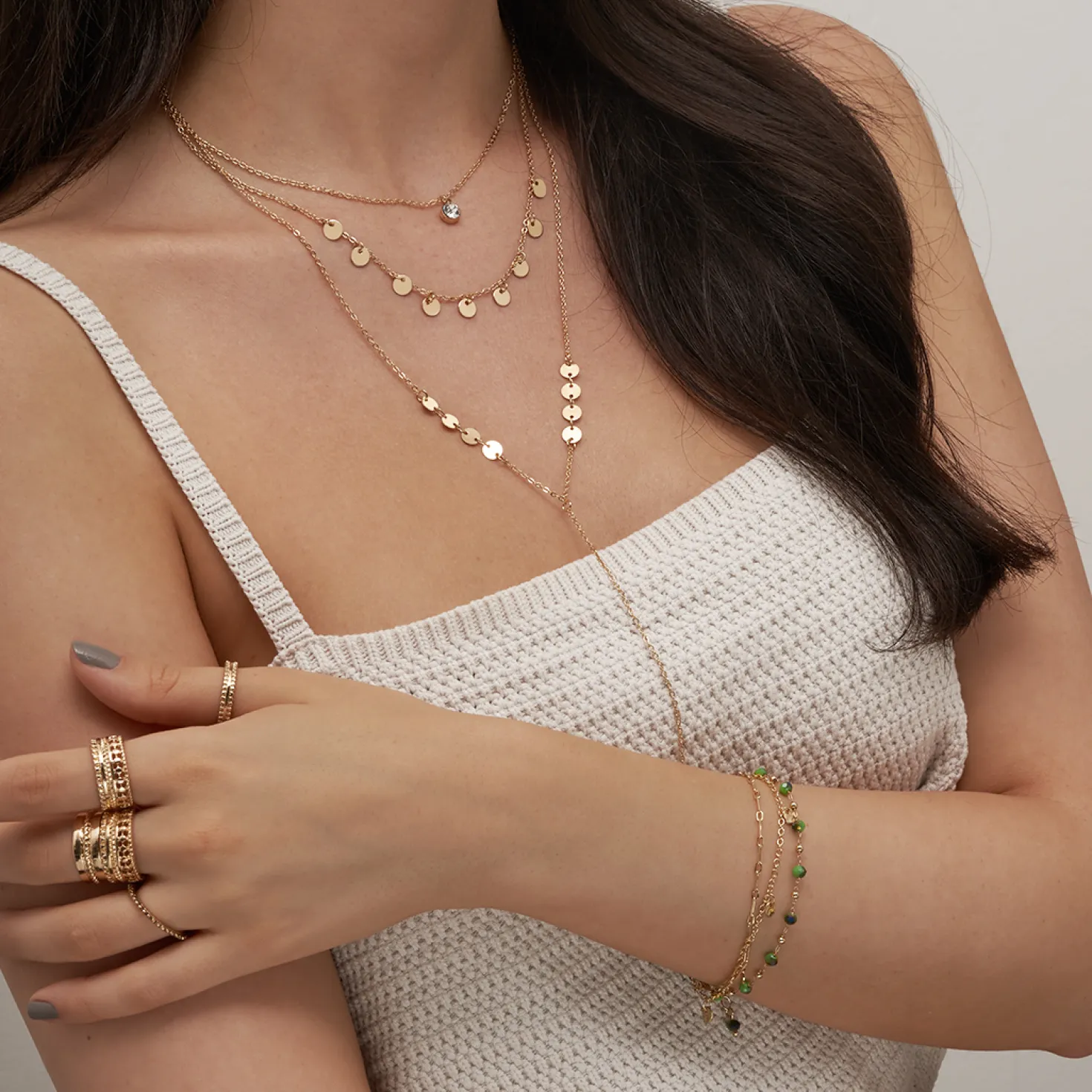 Collana stratificata - Golden Plates