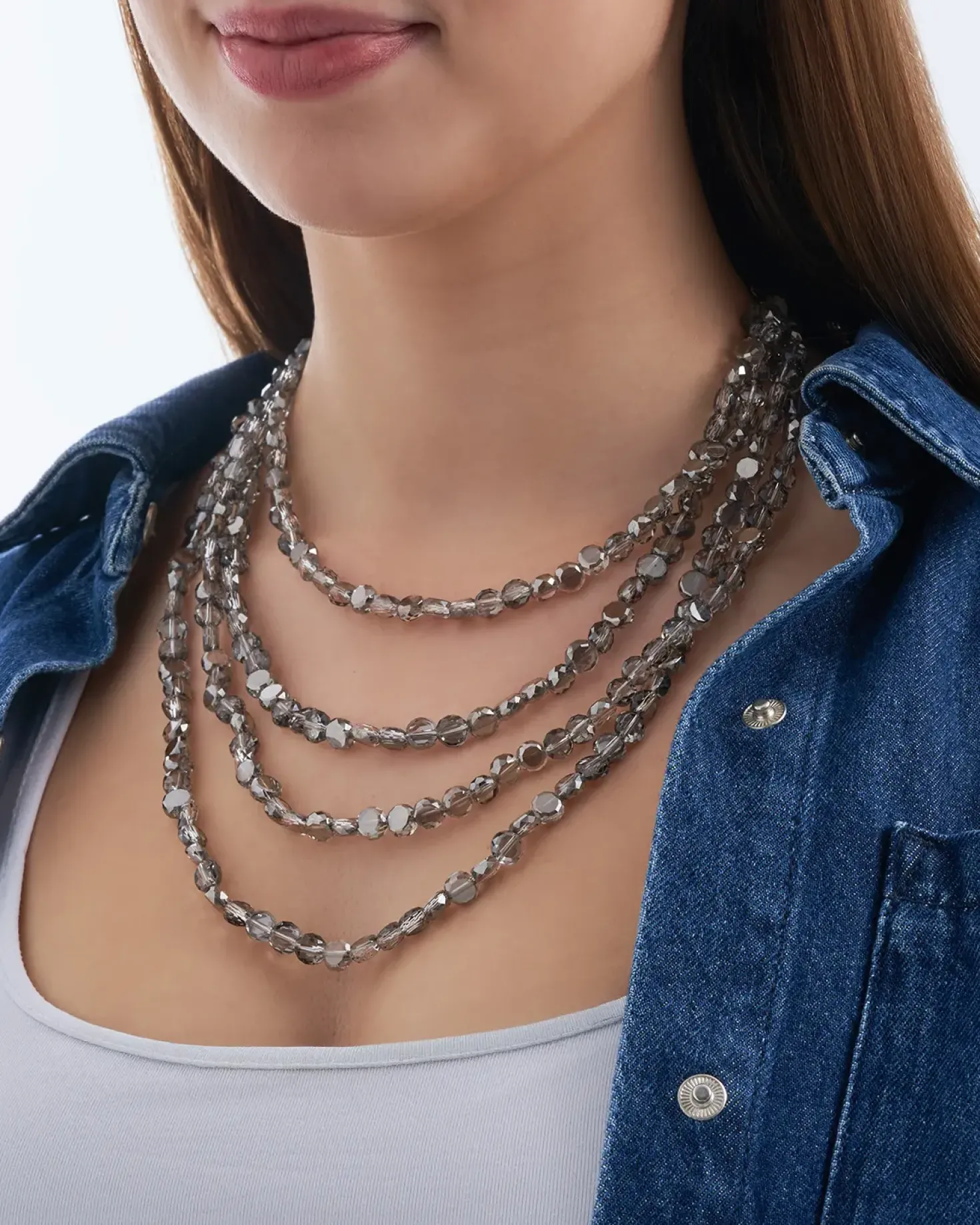 Collana stratificata - Grey Pearls
