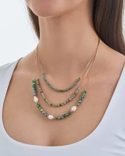 Collana stratificata - Green Beads