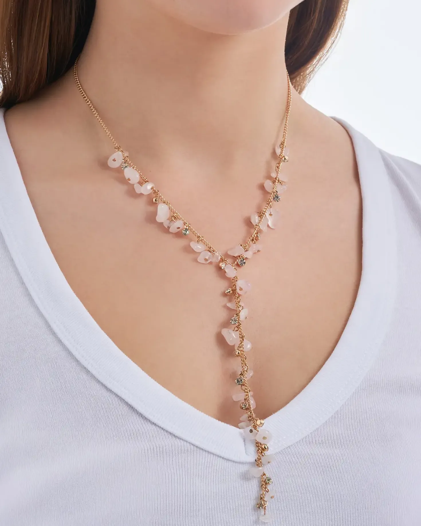Collana stratificata - Nature Quartz