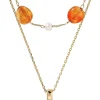 Collana stratificata - Orange Agate
