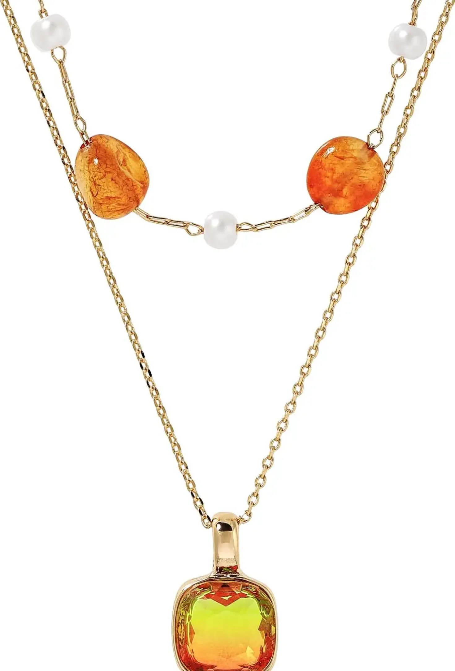 Collana stratificata - Orange Agate