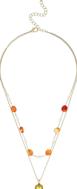 Collana stratificata - Orange Agate