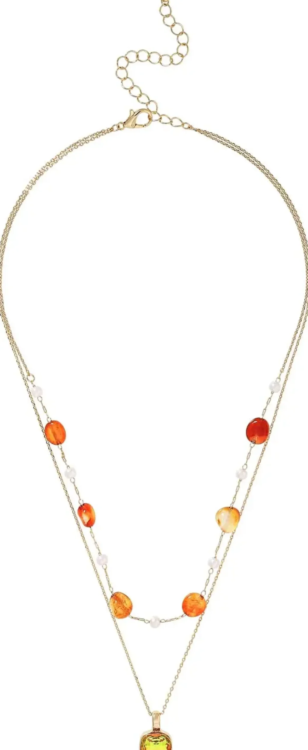 Collana stratificata - Orange Agate