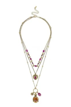 Collana stratificata - Purple Boho
