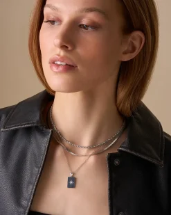 Collana stratificata - Rectangle Steel