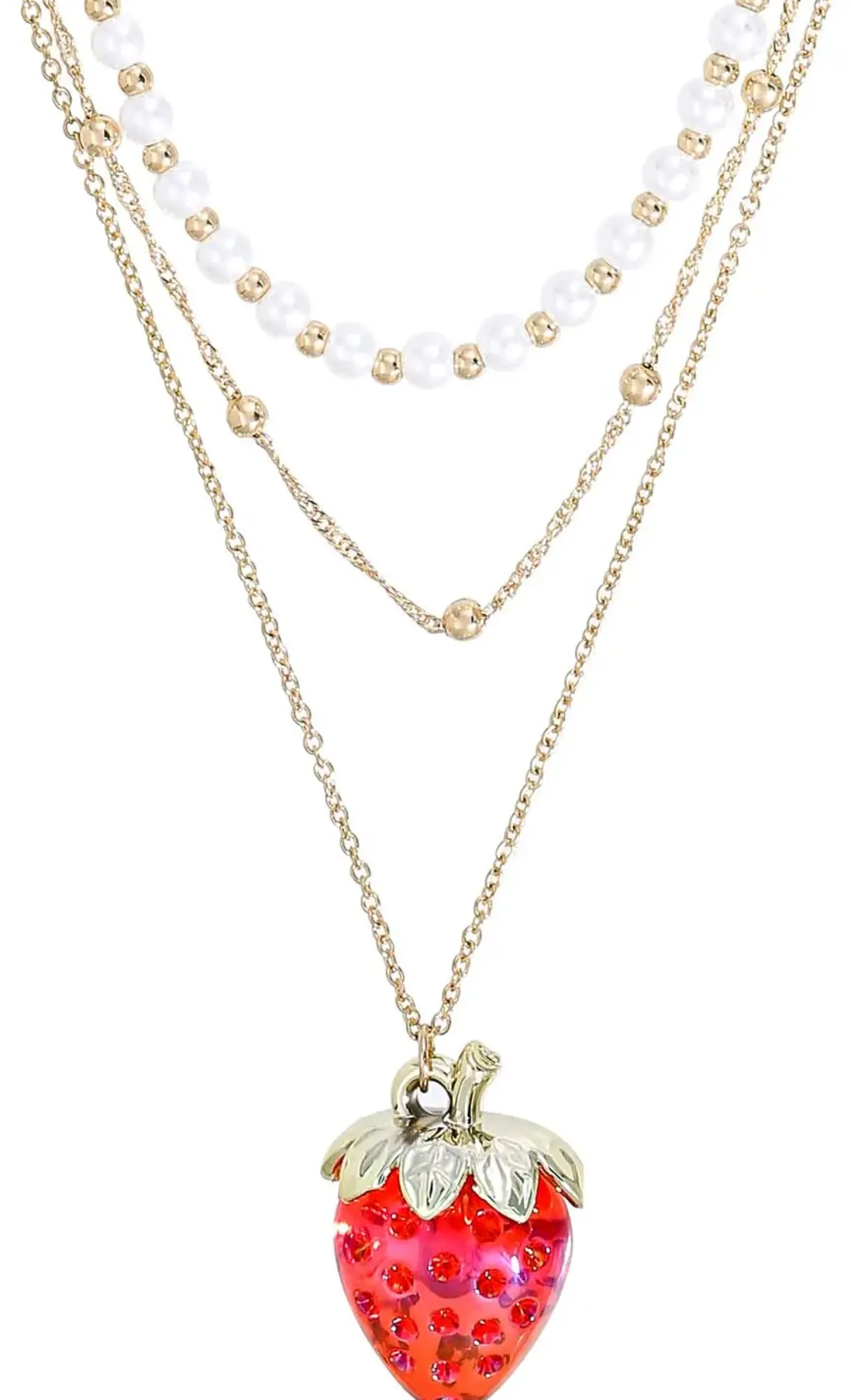 Collana stratificata - Shiny Strawberry