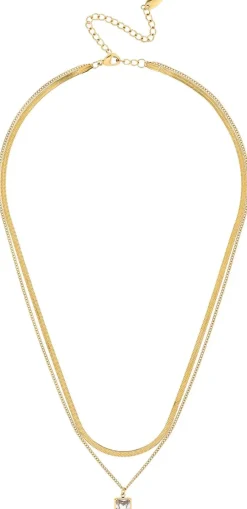 Collana stratificata - Steel Rectangle