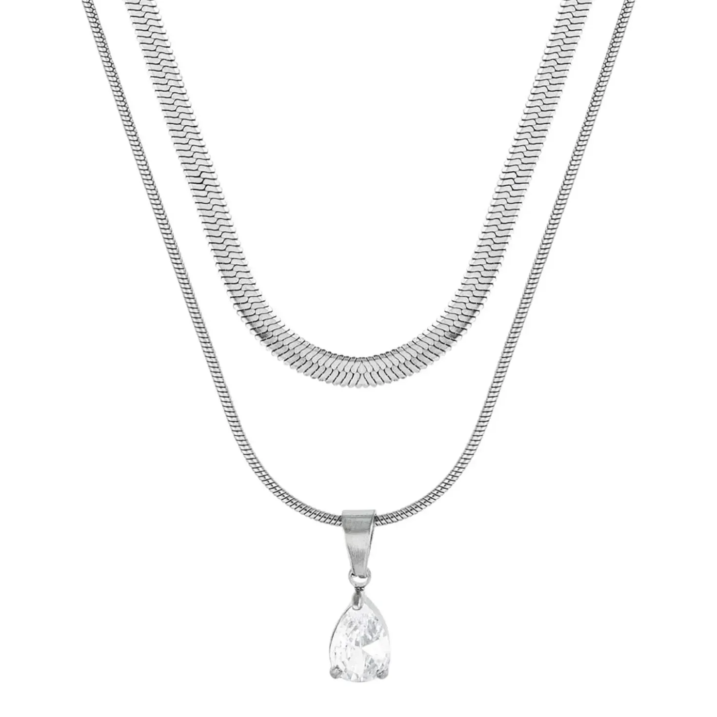 Collana stratificata - Steel Flicker