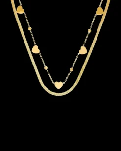 Collana stratificata - Steel Hearts