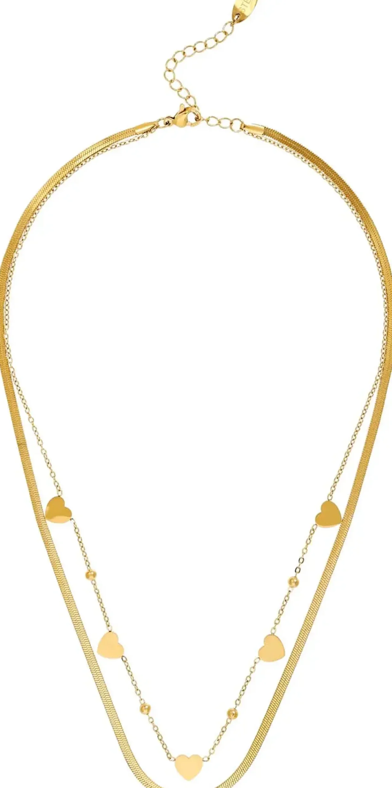 Collana stratificata - Steel Hearts