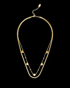 Collana stratificata - Steel Hearts