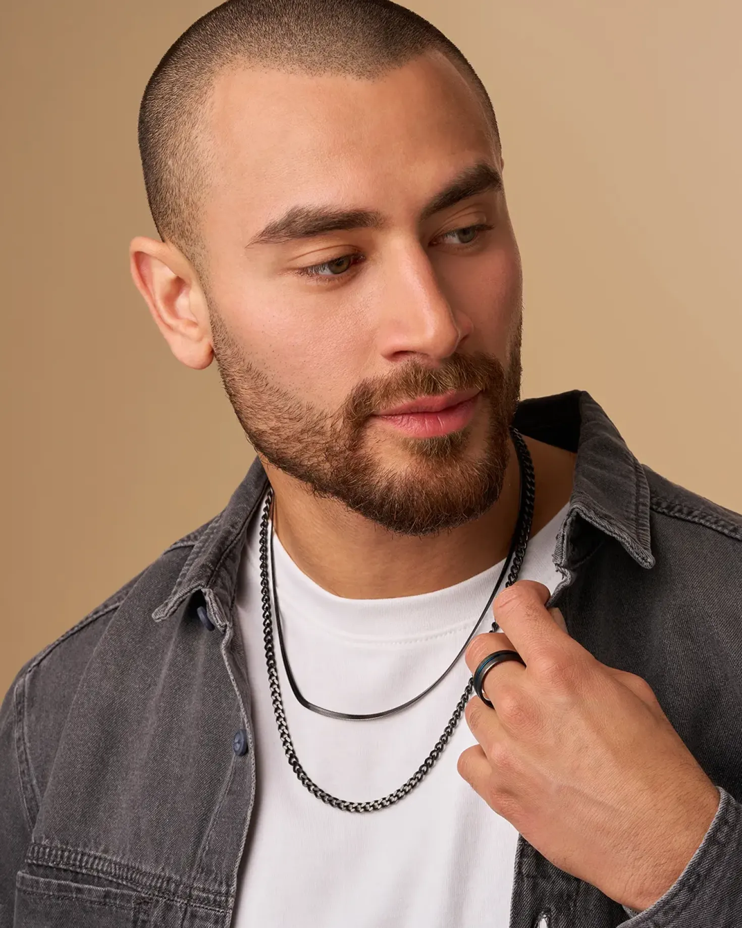 Collana stratificata da uomo - Perfect Black