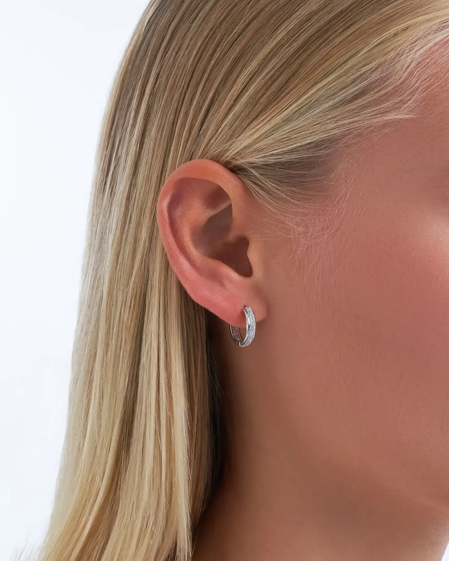 Creoli - Silver Glitter