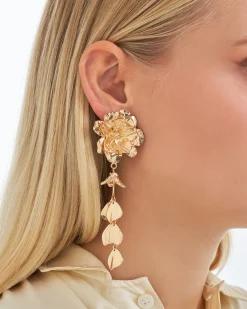 Orecchini a clip - Golden Flower