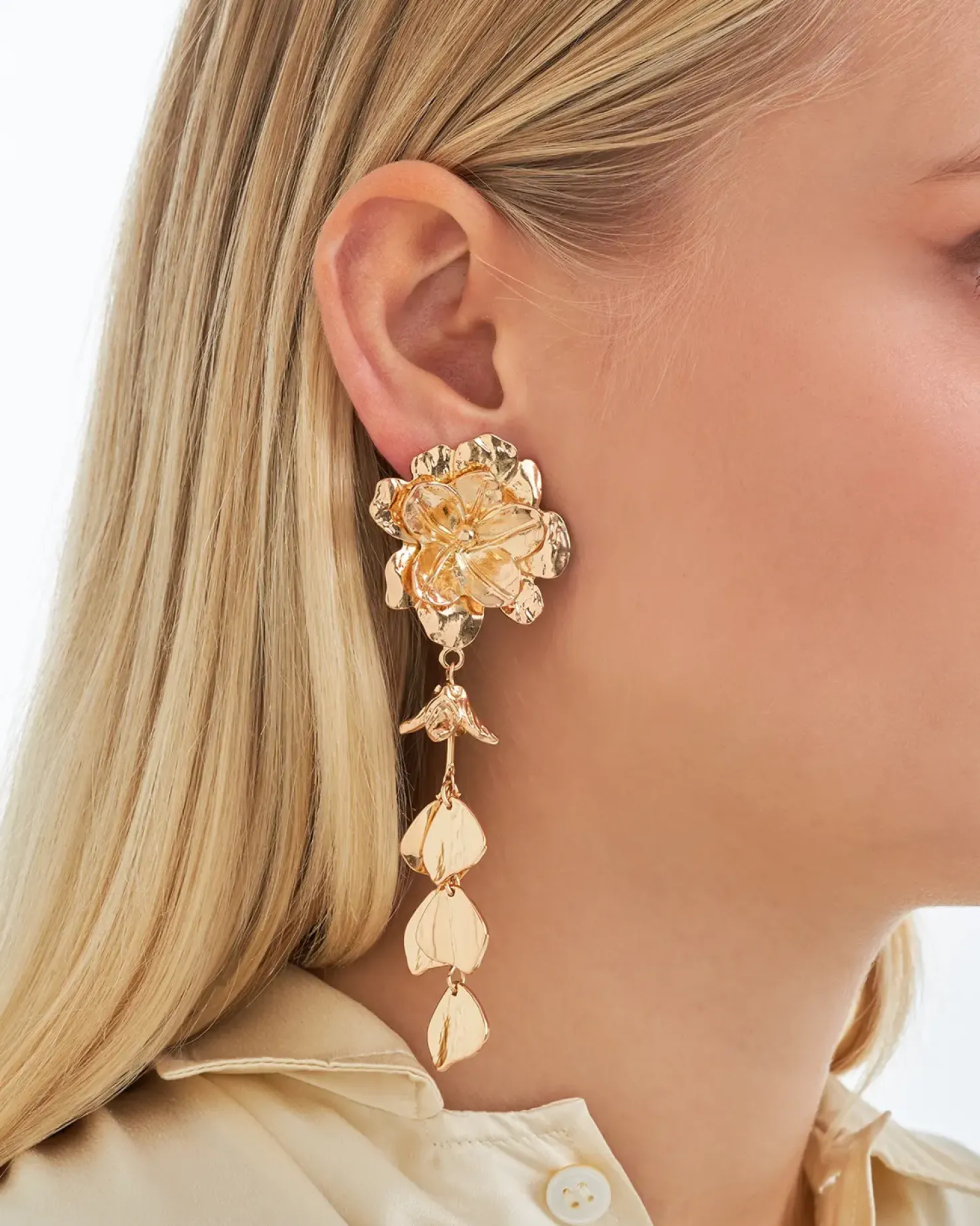 Orecchini a clip - Golden Flower
