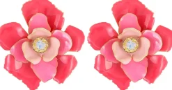 Orecchini a clip - Pink Flower