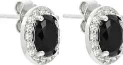 Orecchini a perno - Black Oval