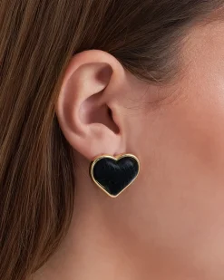 Orecchini a perno - Black Hearts
