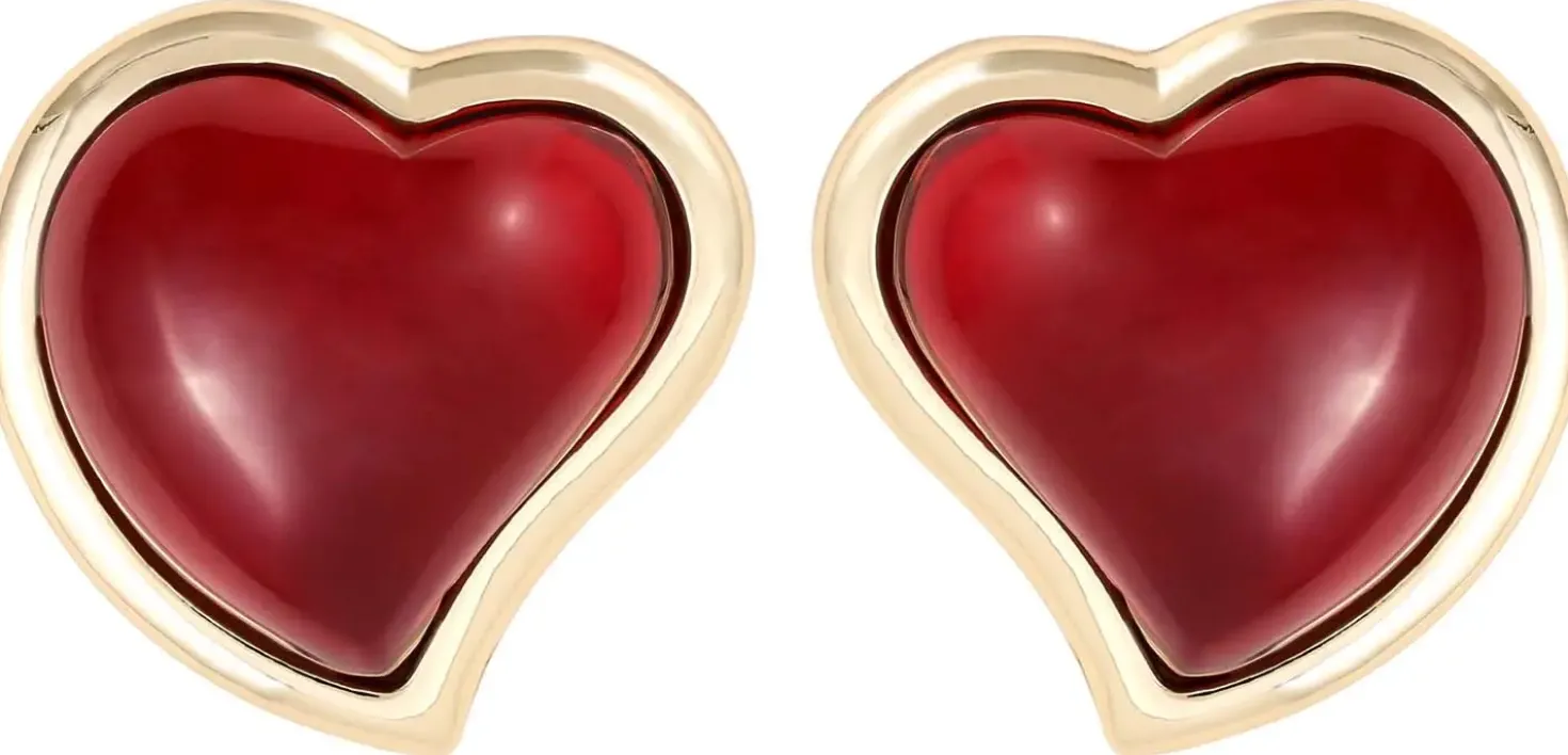 Orecchini a perno - Burgundy Hearts
