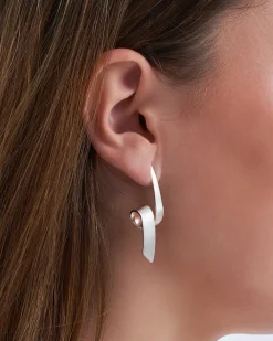 Orecchini a perno - Curved Silver