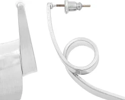 Orecchini a perno - Curved Silver