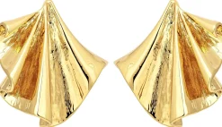 Orecchini a perno - Curved Leaves