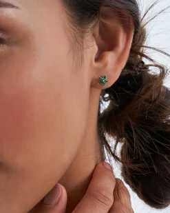 Orecchini a perno - Floral Emerald