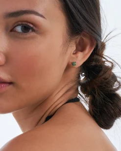 Orecchini a perno - Floral Emerald