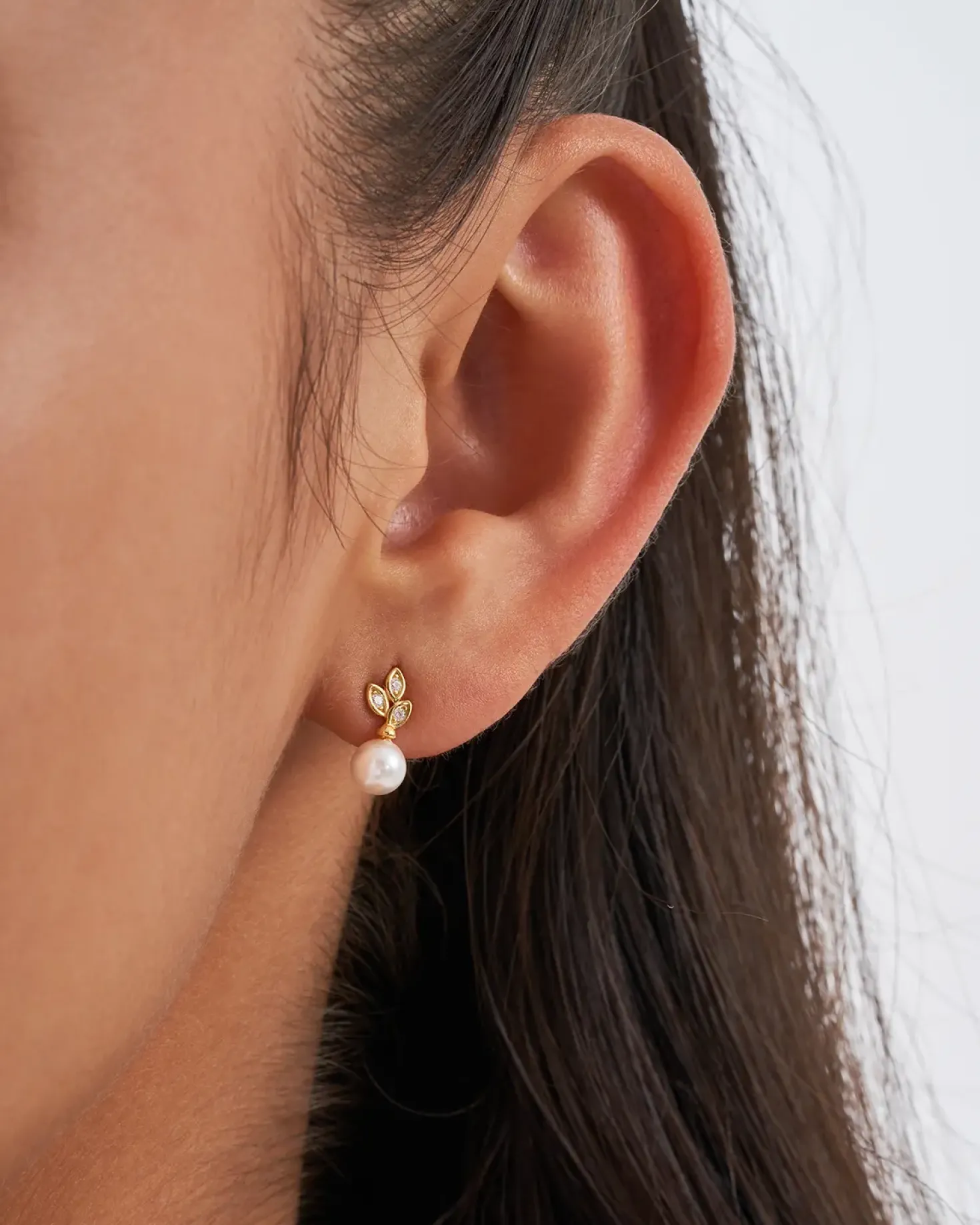 Orecchini a perno - Floral Pearls