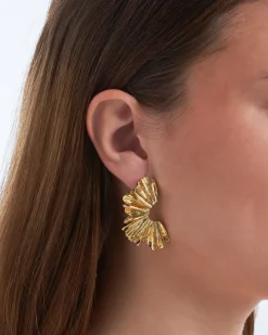 Orecchini a perno - Golden Fan