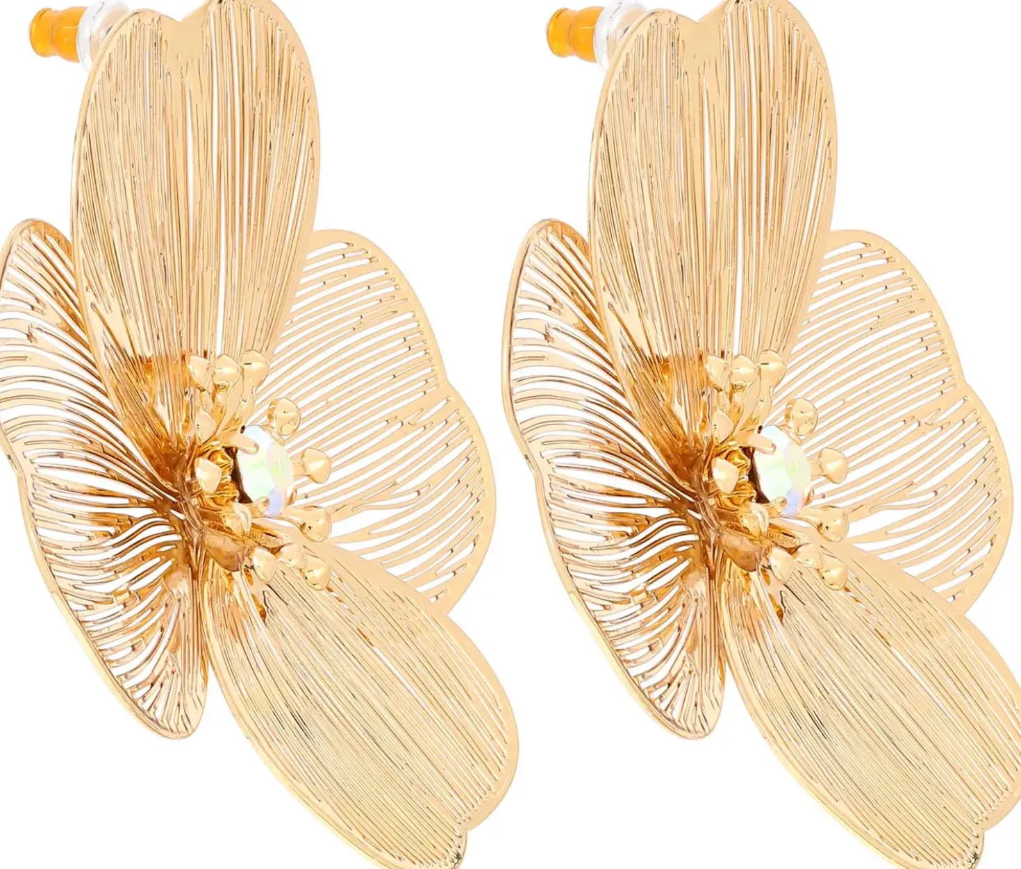 Orecchini a perno - Golden Petal