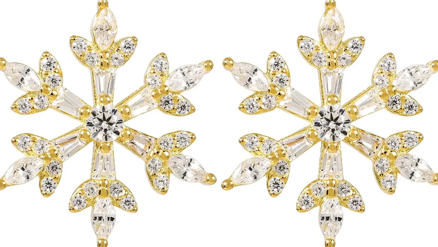 Orecchini a perno - Golden Snowflake