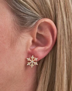 Orecchini a perno - Golden Snowflake