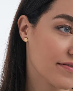 Orecchini a perno - Hammered Gold
