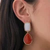 Orecchini a perno - Orange Jade
