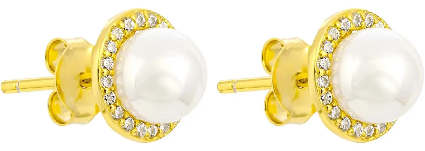 Orecchini a perno - Pearl Halo