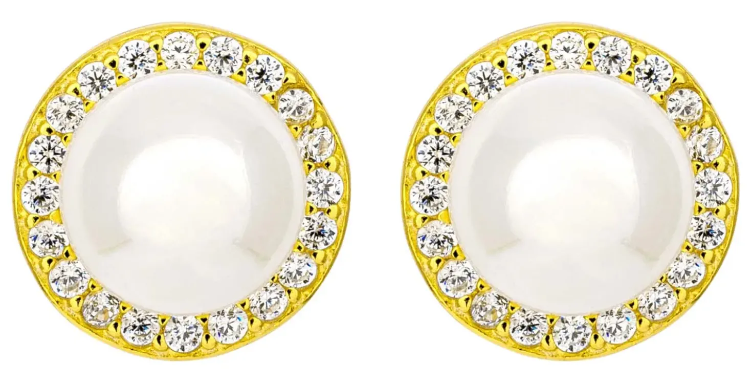 Orecchini a perno - Pearl Halo