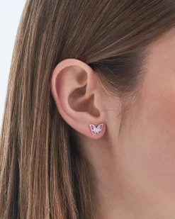 Orecchini a perno - Pink Wings