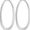 Orecchini a perno - Rhodium Ovals