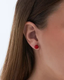 Orecchini a perno - rosso