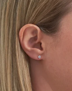 Orecchini a perno - Round Zirconia