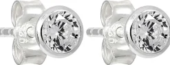 Orecchini a perno - Round Zirconia