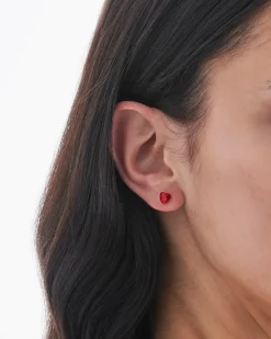 Orecchini a perno - Ruby Hearts
