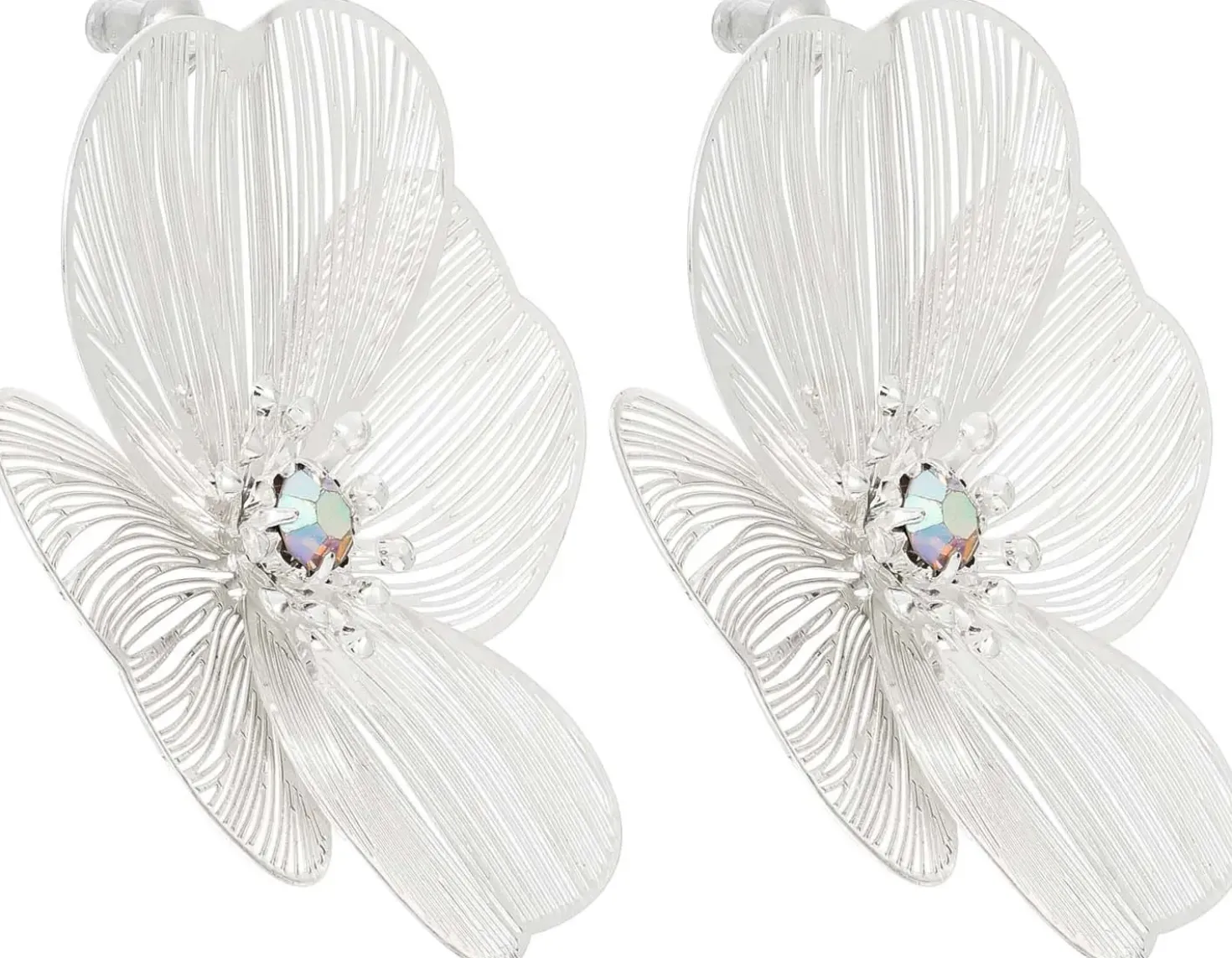 Orecchini a perno - Silver Petal